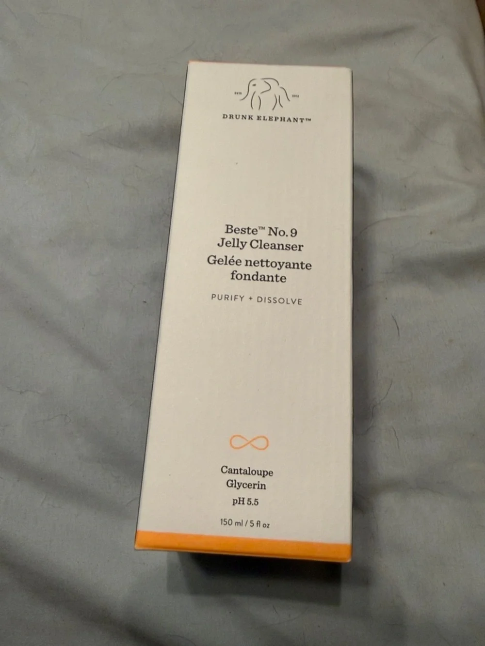 Drunk Elephant Beste No.9 Jelly Cleanser - White with Orange Trim